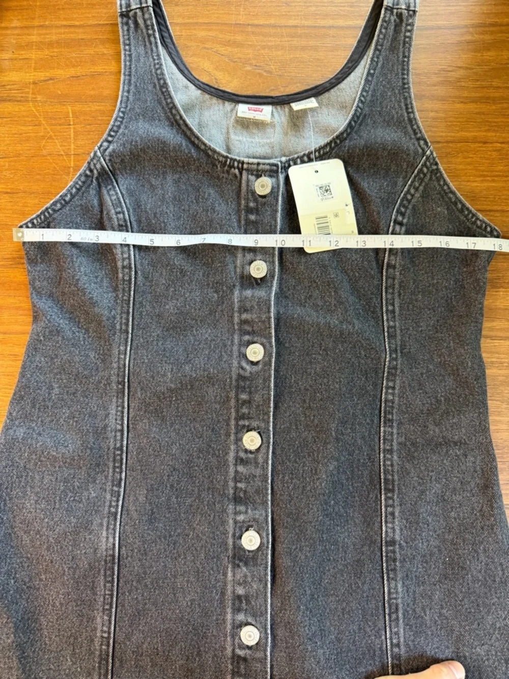 Levi’s Tuli Denim Mini Dress Black Stonewash Size M NWT - Picture 10 of 12